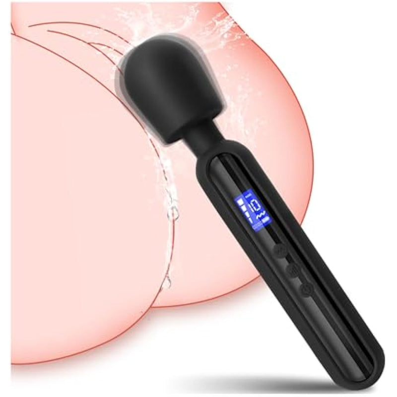 Vibrator Wand Adult Sex Toys & Games Sex Novelties Vibrating Massager For Clitoral Stimulation Powerful Vibrator Pleasure With 10 Modes Lcd Display Birthday Gifts For Women Men Couples (Black)