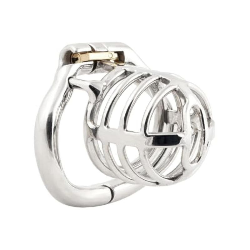 Medium Size Metal Male Chastity Device Ergonomic Design Hinged Ring Cock Cage Penis Lock Adult Game Sex Toys K1545 45Mm