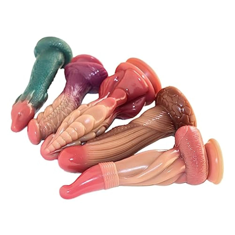 Silicone Sex Toys Anal Plug Realistic Dildo, 7.6'' Dragon Silicone Dildo?Stripe Layered Design Experience Double Pleasure (Kirin)