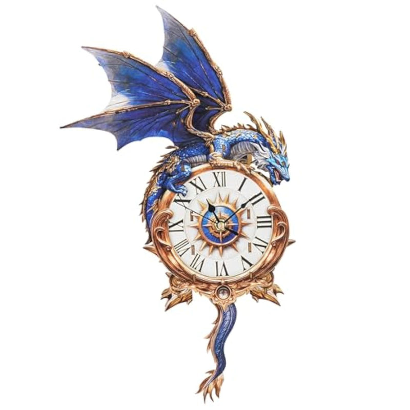 3D Wooden Blue Dragon Clock Puzzle for Adults DIY Craft Kit