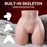 Realistic Sex Doll Lifelike Female Big Fat Butt Dual Channel Buttocks Ass & Pussy Adult Sex Toys For Men,Built-In Sturdy Skeleton Torso Male Masturbator Mens Sex Toy Deeper Vagina & Tight Anal
