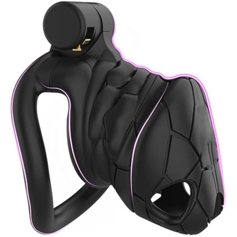 Large Chastity Cage Male Chastity Device Lightweight Cock Cage Adult Sex Toys For Men With 4 Size Rings And Invisible Lock Penis Cage For Couples Men And Women Adults Black