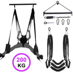 Adult Sex Swing Bondage Restraint Bdsm Sex Toy With Steel Triangle Frame Love Slings For Adult Couples With Adjustable Straps (Black With Steel Triangle)