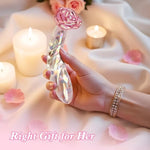 Anal Dildo Glass Rose Sex Toy - Butt Plug Rainbow Monster Dildo For Beginner, 7.2 Inch Small Glass Dildo As A Clitoral G Spot & Anal Sex Toys For Men Women & Couples Sexual Pleasure