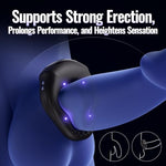 Vibrating Cock Ring Ergonomic Contour, 10 Vibrations Sex Toys for Men Silicone Penis Ring Secure Wrap-Around Design for Male Erection, APP Control Male Sex Toy for Adult Erotic Massage Gels