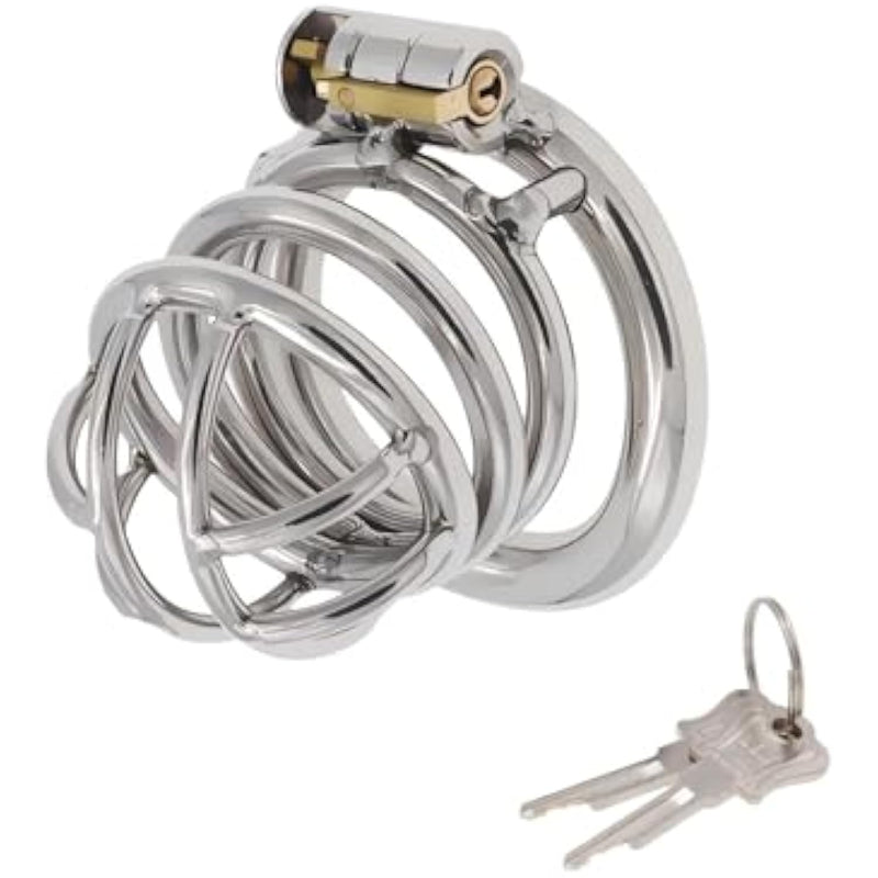 Metal Chastity Cage Chastity Device For Male Penis Exercise Penis Cage With Invisible Lock And 2 Keys Adult Sex Toys Cock Cage Used To Restrain Men (Large,1.96In)