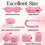 Sex Bondage Toys BDSM Restraints Kit 13pcs Adult Toys with Adjustable PU Leather Handcuffs & Ankle Cuffs Nipple Clamps Collar Paddle Ball Gag SM Games for Beginners and Couples (Pink)