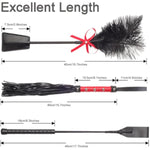 3 Pcs Sex Whip And Crop Set Bdsm Whip Leather Horse Crop Feather Tickler For Adults Bedroom Play Sex Play Toys For Couples
