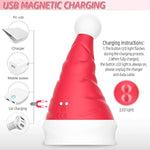 Christmas Santa Hat Sex Toy Vibrator For Women - Double Head Clitoris And Nipple Stimulator, Erotic G Spot Massager - 10 Vibration Modes, 5-Speed Sliding Ball Rolling Sexual Stimulation Device