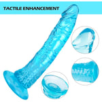 Soft Realistic Dildo Sex Toys With Suction Cup For Hands-Free Play,Blue Thick Penis Suitable For Beginner Women/Men/Gay With Thin And Slim Poke, Can Be Use For G-Spot And Anal (L)