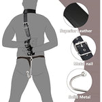 Anal Hook Bdsm Sex Bondage - Neck To Wrist Behind Back Handcuffs Collar With Anal Trainer & Ball Gag, Adult Sex Toys Bondage Gear & Accessories For Couple Beginner Sm Game Role Play Fetish Toy