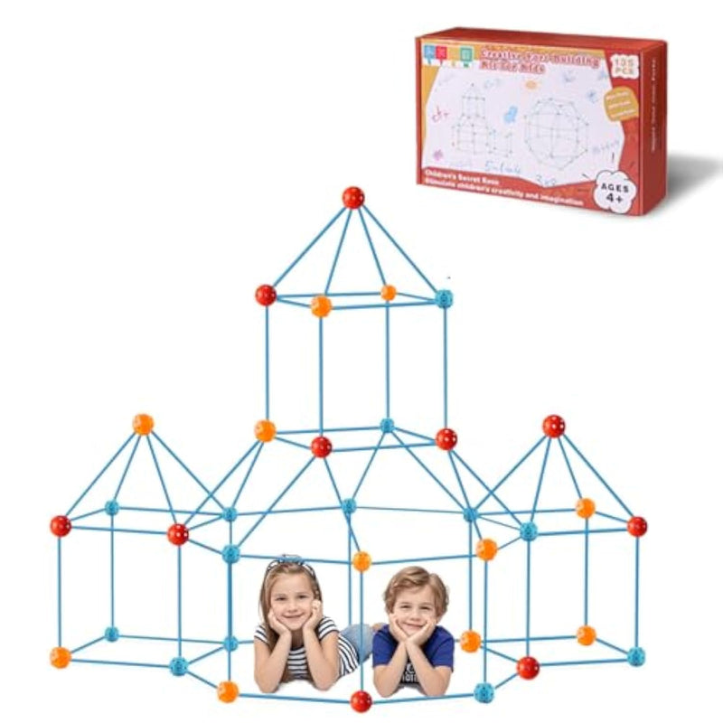 Fort Building Kit For Kids Diy Play Tent & Stem Construction Toys Ultimate Indoor/Outdoor Fort Building Activities For Boys & Girls Ages 4-15 Educational Creative Toy Birthday & Festival Gift