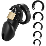 Male Chastity Cock Cage,Large Silicone Chastity Device Penis Cage Male Chastity Belt With 5 Sizes Penis Rings, Bondage Gear Accessories Penis Exercise And Abstinence Adult Sex Toys For Men