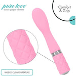Silicone G-Spot Vibrator Pink, Rechargeable And Multi Speed With Swarovski Crystal Button, Pretty Quilted Vibrator