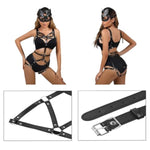 Bondage Restraints Bdsm Kit With Cute Rabbit Mask Sex Toys?Bondage Harness? Bondage Gear & Accessories Pu Leather Sex Straps Harness Set