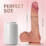 Long Realistic Dildo Realistic Skin Texture, Thick Liquid Silicone With Powerful Suction Cup - Adult Sex Toys For Couples, Men, Women