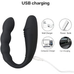 Double-Head Vibrator Clitoral Stimulator With 10 Vibration Modes, Bdsm Vibrating Double-Ended Anal Bead Butt Plug,G-Spot Anus-Vaginal Stimulation Sex Toys For Women Men Couples Pleasure