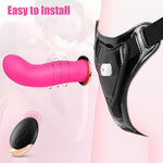Strap On Dildo Harness Lesbian Sex Toys, Wearable Remote Control Vibrator With 10 Vibrating Modes, Adjustable Wrist And Thigh Soft Nylon Belt For Strapless Dildo Adult Sex Toys & Games