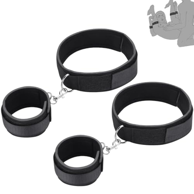 Bdsm Sex Toys Restraints, Couples Sex Bondage Handcuffs Adjustable Sex Bondage Wrist Straps Wrist-To-Thigh, With Adjustable Leg Straps Handcuffs For Couple