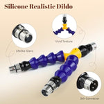 Sex Machine Attachments,3Xlr Connector Double Head Flexible Extention Rods,9.8Inch/25Cm Extend Tube,Extend Dildos Adapter For Automatic Thrusting Sex Machine