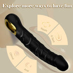 8.7" Big Black Dildo Vibrator G Spot Vibrator Wand For Women, Realistic Silicone Dildo Beginner Dildo With Handle, Electric Dildo Slim Vibrator With 10 Vibrating Modes, Adult Sex Toys For Men & Couple