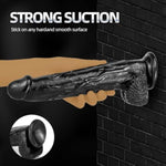 Sex Toys Realistic Thick Dildo, 13 Inch Huge Dildos With Strong Suction Cup, Black Anal Dildo For Men G Spot Stimulator With Curved Shaft And Balls, Adult Toys For Women, Men And Couples