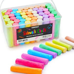 Washable Sidewalk Chalk Set for Kids, 52 Pieces, 4 x 1 Inches, 10 Vibrant Colors