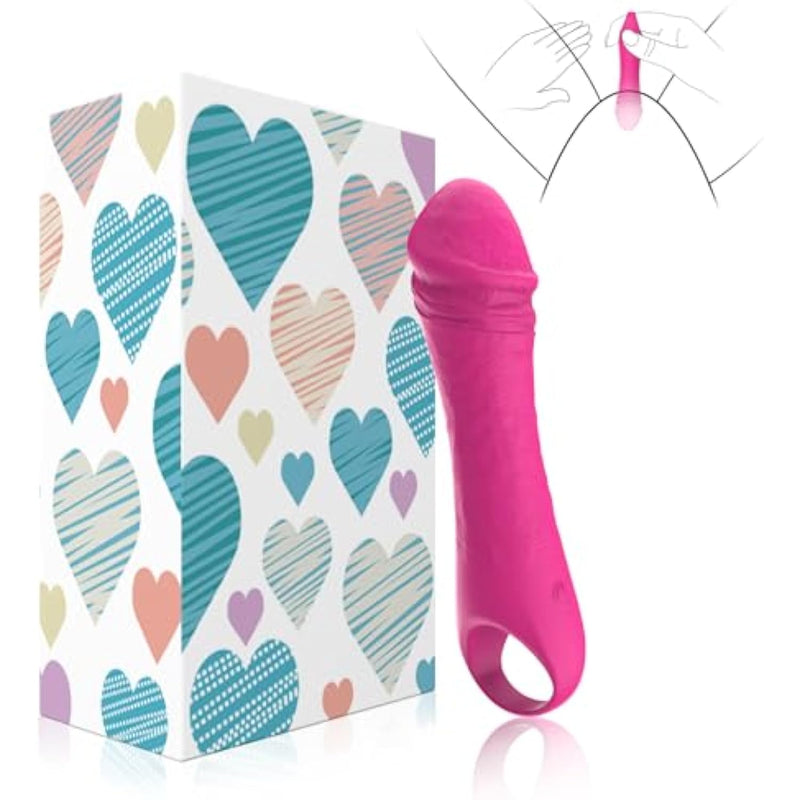 Mini Vibrator Dildo Sex Toys - Realistic Mini Silicone Vibrators Bullet Dildos With 10 Powerful Vibrations, Adult Female Sex Toy For G Spot Clitoral Nipple Sex Stimulation(Pink)