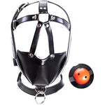 Adjustabale Leather Restraint Head Harness Maskss Breathable Mouth Ball Sm Mouth Gag Sex Toys