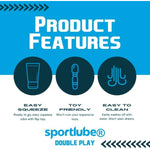 Double Play Premium Water-Based Personal Lubricant 8Oz Tube - Intimate Sex Lube For Men, Women, & Couples - Natural Feel, Silky Smooth, Non-Staining