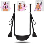 Door Sex Swing Love Slings With Widen Seat Cushion, Bdsm Door Hanging Bondage Set Handcuffs Leg Restraints Spreader Adult Toys, Straps Adjustable Max Load 300Lbs, Couples Travel Gifts (Black Kit Us)