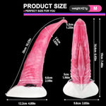 6.5 Inch Pink Orca Curved Design Dildo, Large Monster Dildos Strong Suction Cup For Hands-Free Play,G Spot Stimulation Dildo (M)