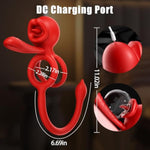 Vibrating Cock Ring Couples Sex Toys, 3-In-1 Dual Penis Ring Vibrator 9 Modes For Clitoral Anal Stimulation With Tongue Licking, Erection Adult Sex Toys For Men Bluetooth App Controlled