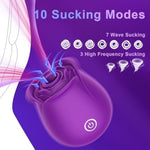 Rose Sucking Vibrator for Women with 10 Modes and Magnetic Charger