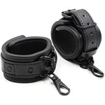 Padded Faux Leather Sex Cuffs, Bdsm Kits Bondage Restraints Toys Bondage Handcuffs Ankle Cuffs For Sex Games (Handcuffs, Black-3)