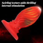 Super Big Anal Plug Liquid Silicone Butt Plug with Suction Cup Base for Advanced Player, Swirl Anal Toy Waterproof Butt Plug Kit Adult Sex Toy for Unisex Backdoor Handsfree Fun (Extra Large)