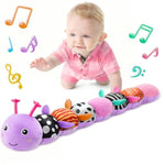 Baby Toys Musical Caterpillar,Infant Toys Stuffed Animals 3 6 12 Months Sensory Toy With Ruler Design,Crinkle&Ring Bell,Baby Teething Toy For Tummy Time Newborn Boy Girl Gifts (Purple)