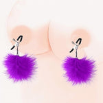 Nipple Stimulates Women, Purple Feather Non Piercing Body Jewelry Set Nipple Breast Clips Nipple Clamps For Pressure