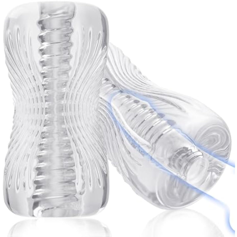 Male Masturbator Sex Toys - Adult Sex Toy Pocket Pussy, Tpe Male Masturbation Sleeve, Penis Training Sex Toy For Men, 3D Realistic Texture Spiral Tunnel Stroker, Couple Sex Toys & Game (Clear)