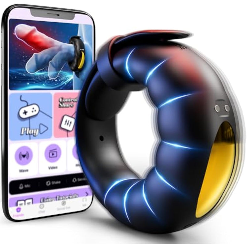 Vibrating Cock Ring Sex Toys - Powerful Penis Ring Vibrator With 10 Vibrations & Adjustable Buckle, App Control Male Sex Toy Cockring For Erections, Adult Sex Toys & Games For Men Women Couples