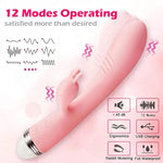 Rabbit Vibrator- G Spot Vibrator For Women - Handheld Vibrator Wand Cordless Vibrating Dildo For Muscle Tension, Silicone, Pink, 8.5 Inch