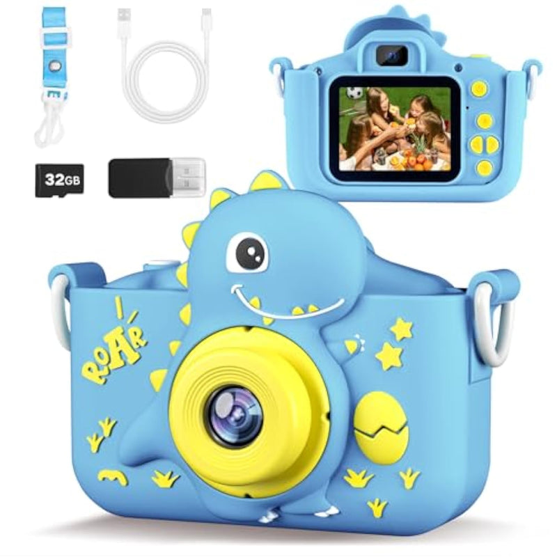 Kids Camera, Toys For Age 3-8 Year Old Boys, Stocking Stuffers For Kids, 1080P Hd Selfie Digital Video Camera For Toddlers For Son - Blue