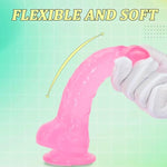 7.45 Inch Huge Dildo, Thick Cock Dildo with Suction Cup, Fat Fantasy Soft Dildo, Big Realistic Dildo for Women, Adult Anal Sex Toy for Women Men Gay-Free and Anal Play, Couples Adult Toys(Pink)