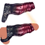 Silicone Monster Sleeve Girth Enhancer Plus Sleeve With Cock Ring Adult Sex Toys For Men Red And Black Penis Ring