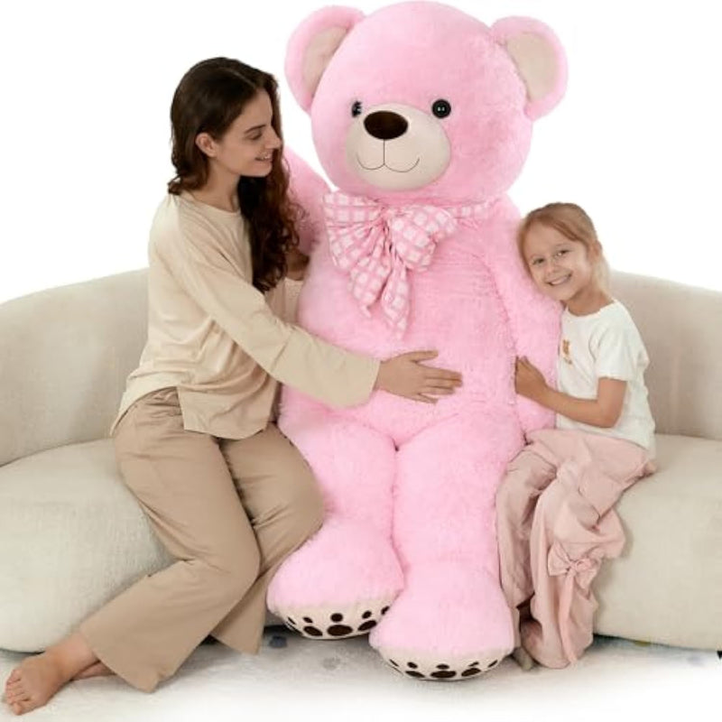 5 Ft Big Teddy Bear, 5 Feet Huge Teddy Bears Stuffed Animals For Girlfriend Wife, Cuddly Gift Life Size Bear On Valentines Birthday, 59 Inch, Pink