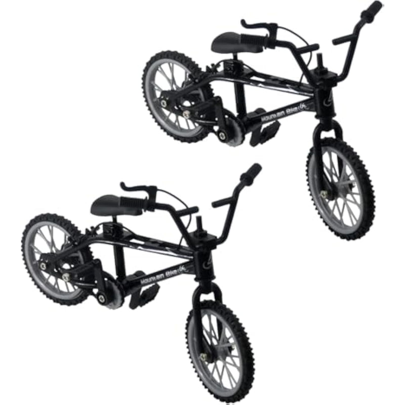 2 Pcs 1:18 Scale Mini Diecast Mountain Bikes, Black Desktop Decor