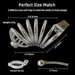 Chastity Device With Urethral Sounds, Metal Male Chastity Cage Ergonomic Design Chastity Lock Adult Sex Toys For Couples (With M Sized Cuff)