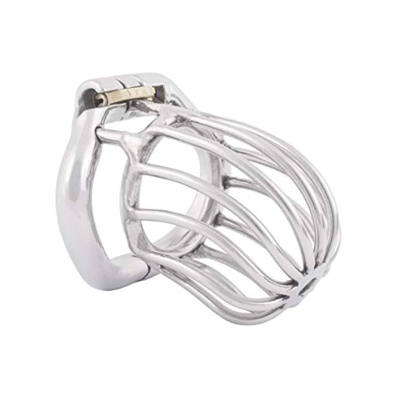 Stainless Steel Chastity Locked Men'S Virginity Lock Belt Short Male Cock Cage T745 (45Mm M Size)