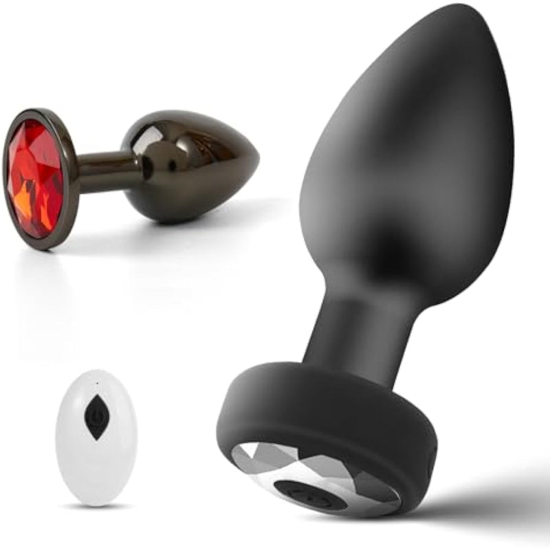 Anal Plug Vibrator With 2Pcs Butt Plug,Wireless Remote Control 10 Frequency Vibration,Small Butt Plug For Female Male Prostate Massage Vibrating Anal Sex Toys For Men