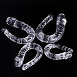 Realistic Double-Ended Dildo Adult Toy Lesbian, Double Sided Dildos For Women, Waterproof Flexible Double Dong With Curved Shaft For Vaginal G-Spot And Anal Play